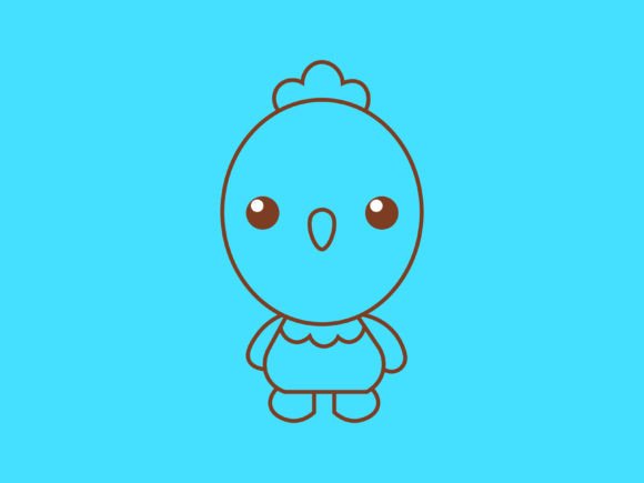 Adorable Kawaii Animal Chicken Line Background for Spring Designs