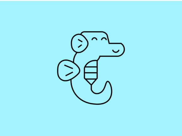 Bring Whimsy to Your Projects with a Kawaii Animal Seahorse Line Background