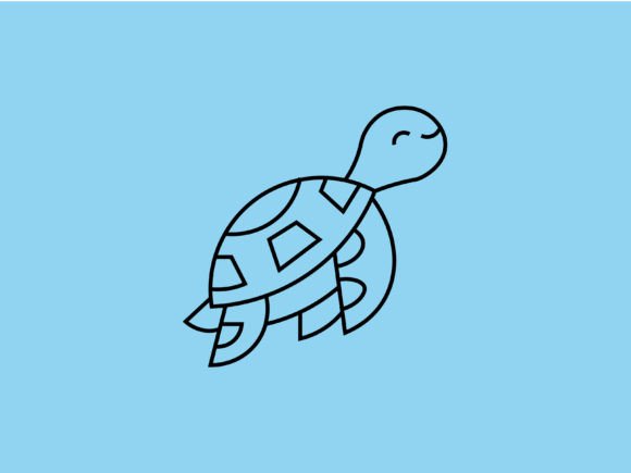 Charming Design Assets: The Kawaii Sea Animal Turtle Line Background