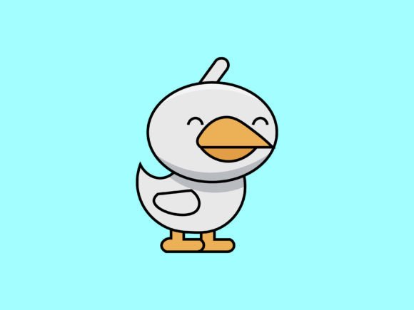 Charming Kawaii Animal Duck Illustrations for Creative Projects