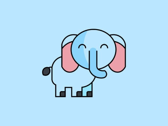 Charming Kawaii Animal Elephant Icon for Creative Projects