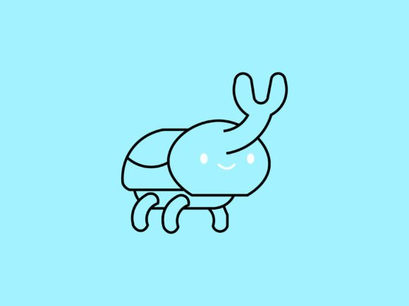 Kawaii Animal Beetle Line Background: A Designer's Playful Asset