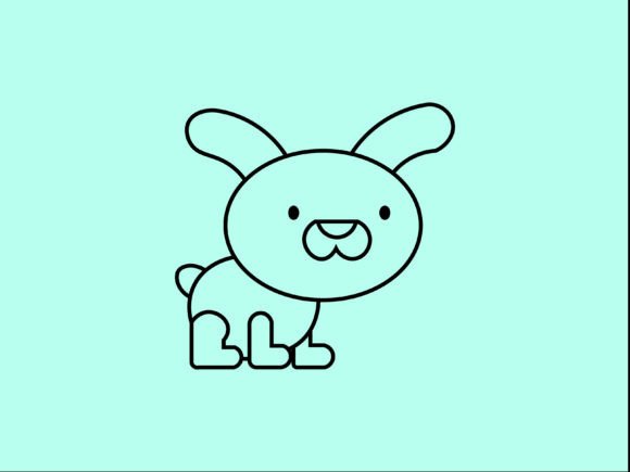 Kawaii Animal Bunny Line Background for Creative Projects
