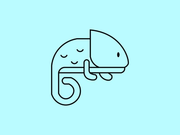 Kawaii Animal Chameleon Line Background: Adorable & Versatile