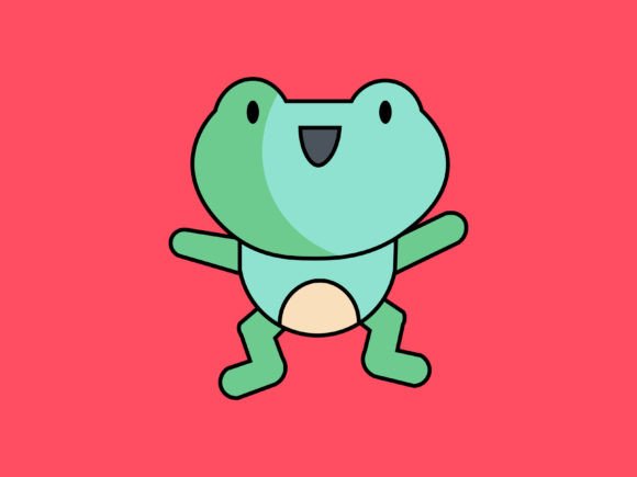 Kawaii Animal Frog Icon: A Whimsical Design Asset for Any Project