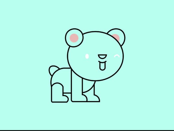 Kawaii Animal Panda Line Background: A Charming Design Asset