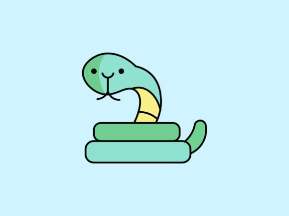 Kawaii Animal Snake Icon: A Playful Design Asset for Modern Creators