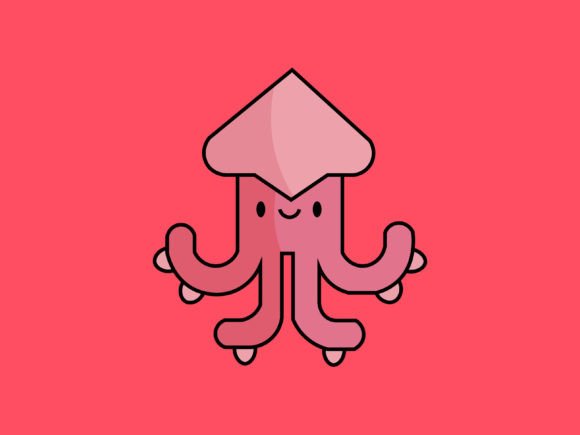 Kawaii Animal Squid Icon: A Playful Asset for Modern Designers