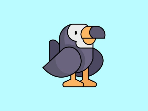 Kawaii Animal Toucan Icon: A Playful Design Asset