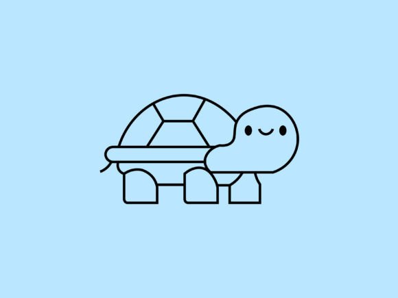 Kawaii Animal Turtle Line Background: A Designer's Asset