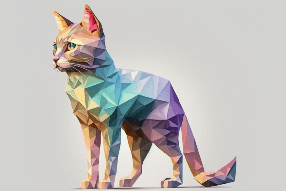 Polygonal Cute Cat Low Poly Animal: A Designer's Asset Guide