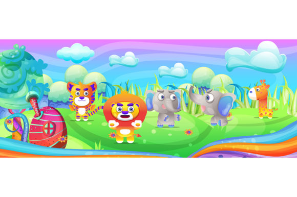 Unleashing Whimsy: Cartoon Wild Animal in the Fantasy Land